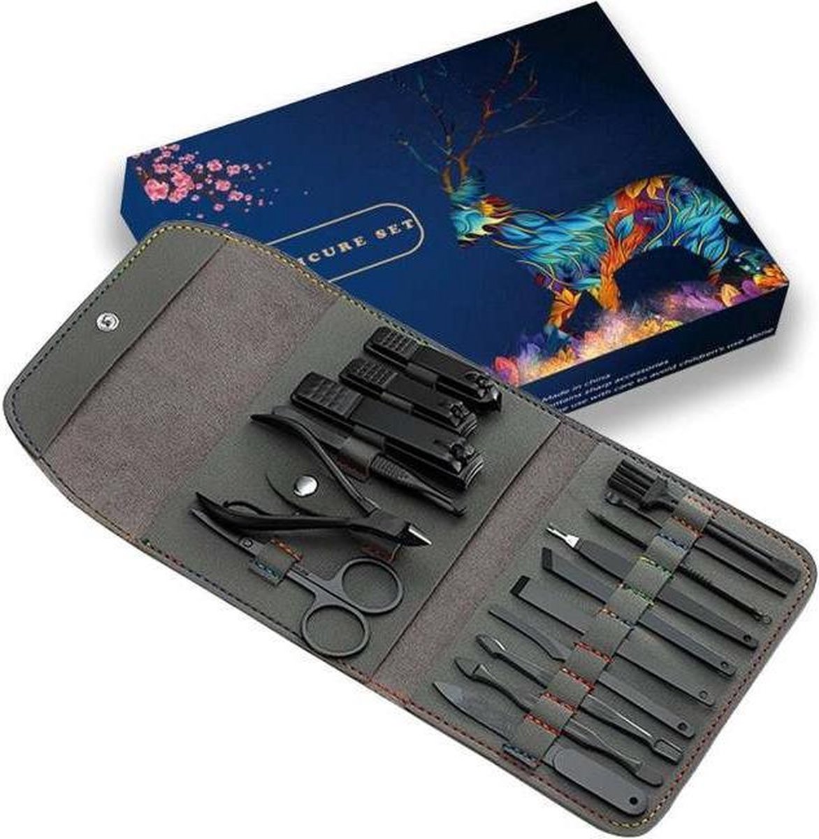 Manicureset & Pedicureset | 17-Delig | Met Leer | Duurzaam en Compact | Complete Verzorgingsset