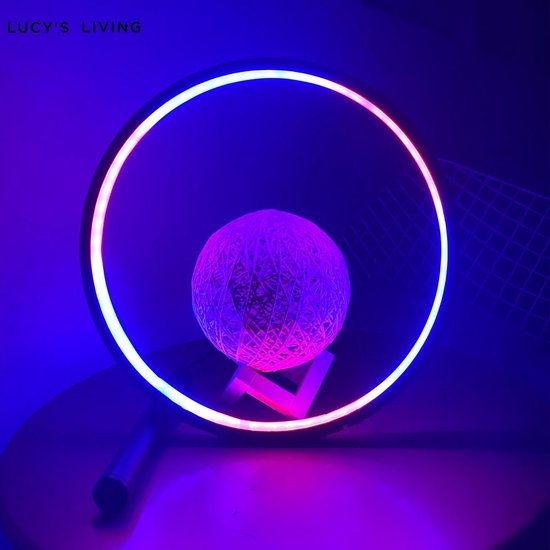 Lampe ronde LED multicouleur RGB d'ambiance et télécomande