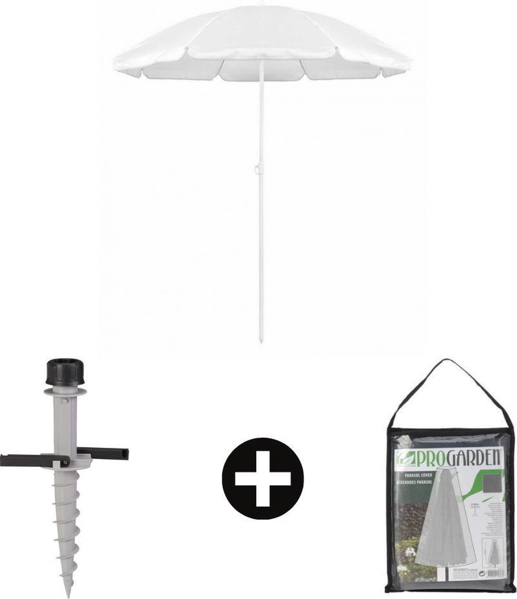Strandset met UV bescherming - Parasol set - Voet en Hoes + Bescherming (tot 175 cm) - Strand/beach