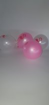 Flamingo ballonnen - Metallic roze wit - 10 Stuks