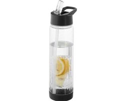 Jumalu Transparante drinkfles/waterfles met fruit infuser 740 ml - Sportfles - Drinkfles - Waterfles - BPA-vrij - Zwart