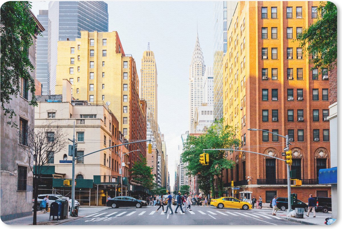 Muismat New York Luxurydeco - Oversteken in New York muismat rubber - 27x18 cm - Muismat met foto