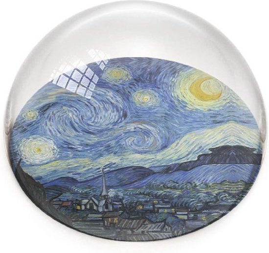 Glazen bolle presse papier, Sterrennacht, Vincent van Gogh
