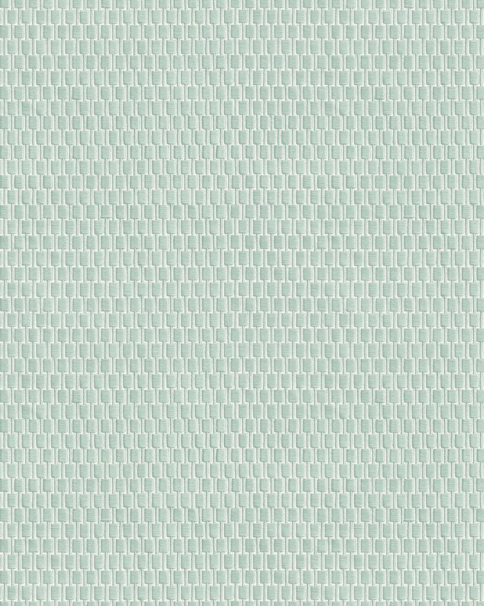 Ton sur ton behang Profhome DE120034-DI vliesbehang hardvinyl warmdruk in reliëf gestempeld tun sur ton glimmend groen pastelturquoise 5,33 m2
