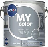 Histor MY Color Muurverf Extra Mat - Reinigbaar - Extra Dekkend - 2.5L - Coast Of Maine - Grijs