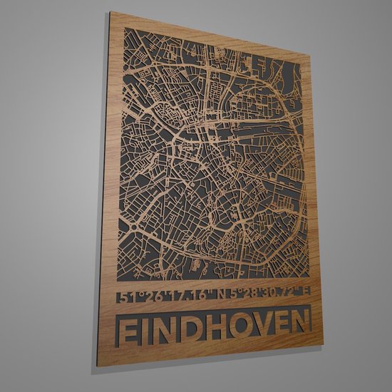 Stadskaart Eindhoven met coördinaten
