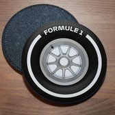 ILOJ onderzetter - Formule 1 harde band wit - rond