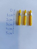 Shaften plastic - geel - 10 sets (30 stuks)- Extra short