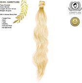 CAIRSTYLING Premium 100% Human Hair - CS613 PONYTAIL - Blonde Remy Human Hair | 90 Gram | 41 CM (16 inch) | Haarverlenging Paardenstaart| Best Quality Hair Long-term | Blonde Ponyt