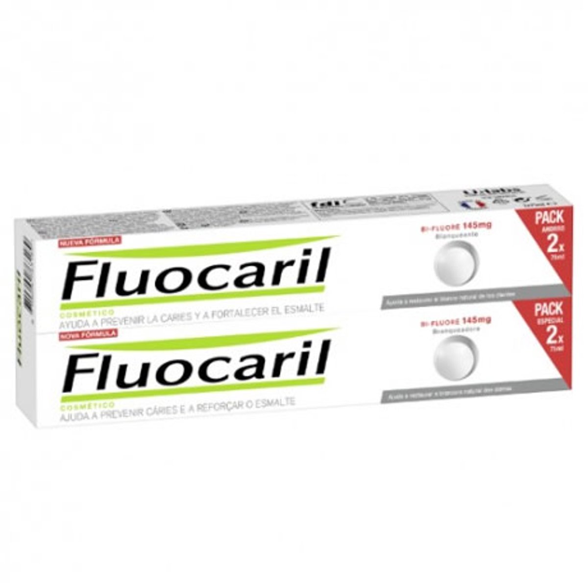 Fluocaril tandpasta bi-fluore 145 witmakend 2x75ml