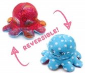 Octopus knuffel Mood - Omkeerbaar - emotieknuffel - 20CM  rood / blauw