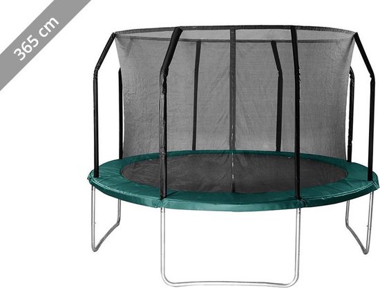 Grote trampoline met veiligheidsnet - 365 cm - groen | bol.com
