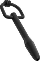 Penisplug met D-ring Siliconen - zwart
