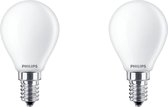 PHILIPS - LED Lamp - Set 2 Stuks - Classic Lustre 827 P45 FR - E14 Fitting - 4.3W - Warm Wit 2700K | Vervangt 40W - BSE