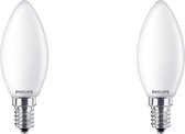 PHILIPS - LED Lamp - Set 2 Stuks - Classic LEDCandle 827 B35 FR - E14 Fitting - 2.2W - Warm Wit 2700K | Vervangt 25W - BES LED