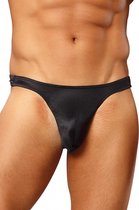 Satijnen Bong Thong String - Zwart S/M