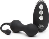 Fifty Shades Relentless Vibrations Remote Control Kegal Balls - Zwart/ Zilver