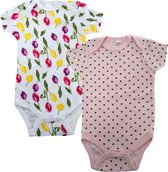 Soft Touch - 2 Rompers - Tulips & Hearts - Newborn