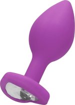 Diamond Heart Butt Plug - Regular - Purple