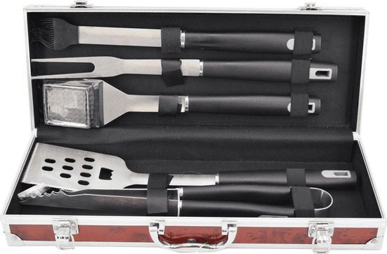 GQC 10 Stuks Roestvrijstalen Grillbestekset, Professionele Grill Besteksets In Draagtas Bbq Grillgereedschap Grillset Gereedschap Voor Mannen En Vrouwen Camping Tuin