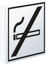 Haaks bord roken verboden - kunststof - 150 x 150 mm