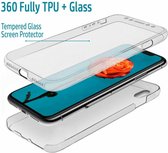 Flexibele voor en achterkant bescherming Apple iPhone 6 / 6s full body, tempered glass, shockproof protection, 360 graden slim fit soft skin hoesje