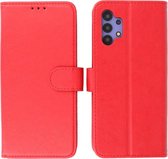 Samsung Galaxy A32 4G Hoesje - Book Case Telefoonhoesje - Kaarthouder Portemonnee Hoesje - Wallet Cases - Geschikt voor Samsung Galaxy A32 4G - Rood