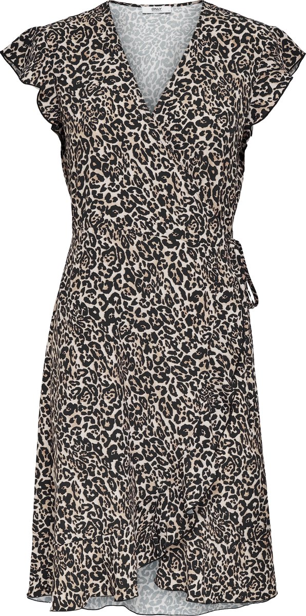 ONLY ONLSIA S/S WRAP DRESS WVN Dames Jurk - Maat L