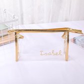 Lacardia-Make-uptasje-toilettasje- goud-transparant met Naam