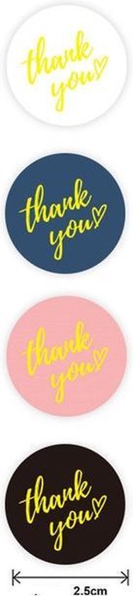 Sluitsticker - Sluitzegel – Thank You | Wit – Rose – Zwart – Blauw - Goud | Hart – Hartje | Moederdag | Kaart – Envelop | Envelop stickers | Sierlijk | Orders | Leuk inpakken | Bedankt – Dankjewel | Bestellingen – luxe | DH Collection