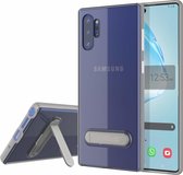 Telefoonhoesje met Standaard - Hoesje voor Samsung Galaxy Note 10 Plus Transparant - Zilver