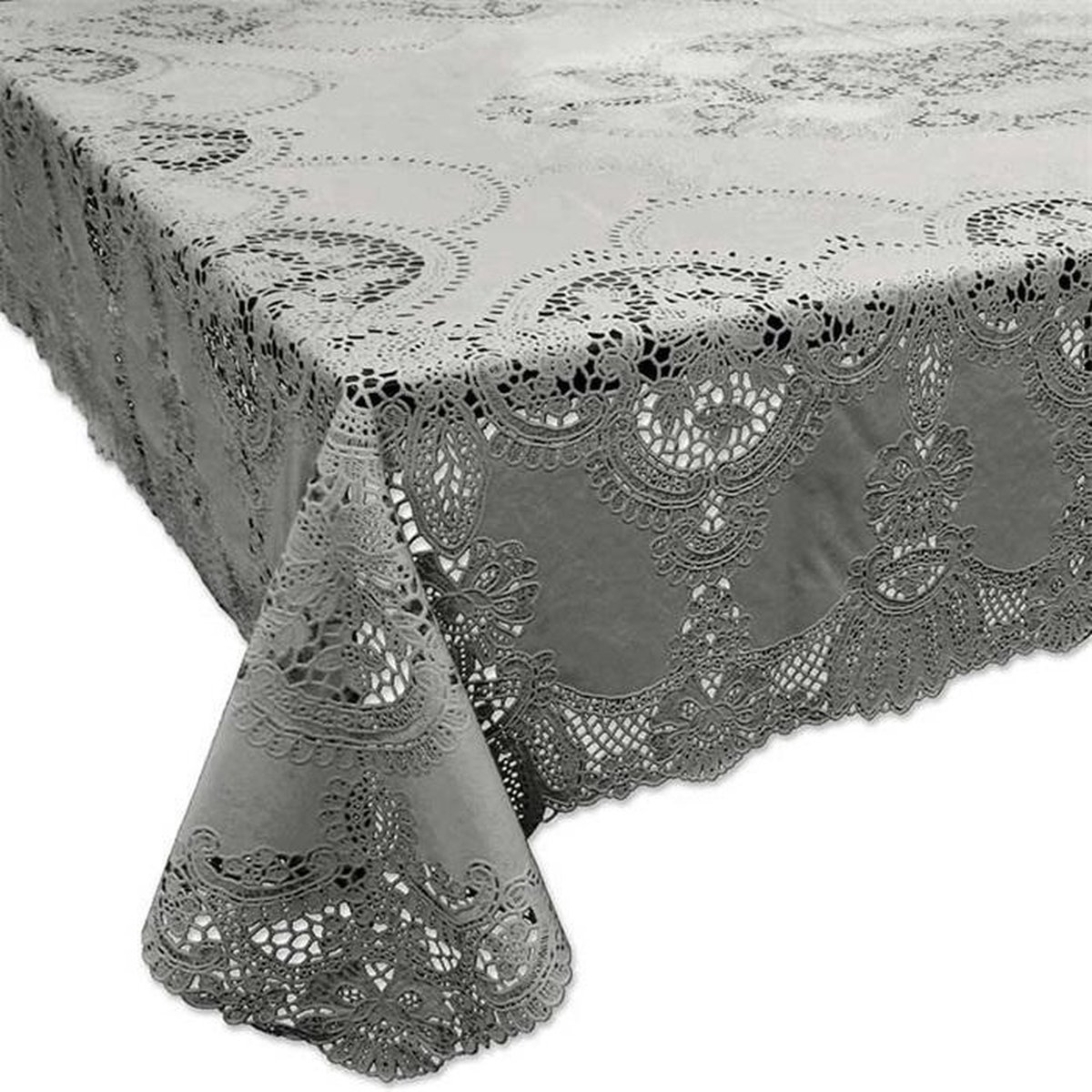 Unique Living - (Tuin)Tafelkleed - Amira Vinyl - 137 x 180 - Grijs