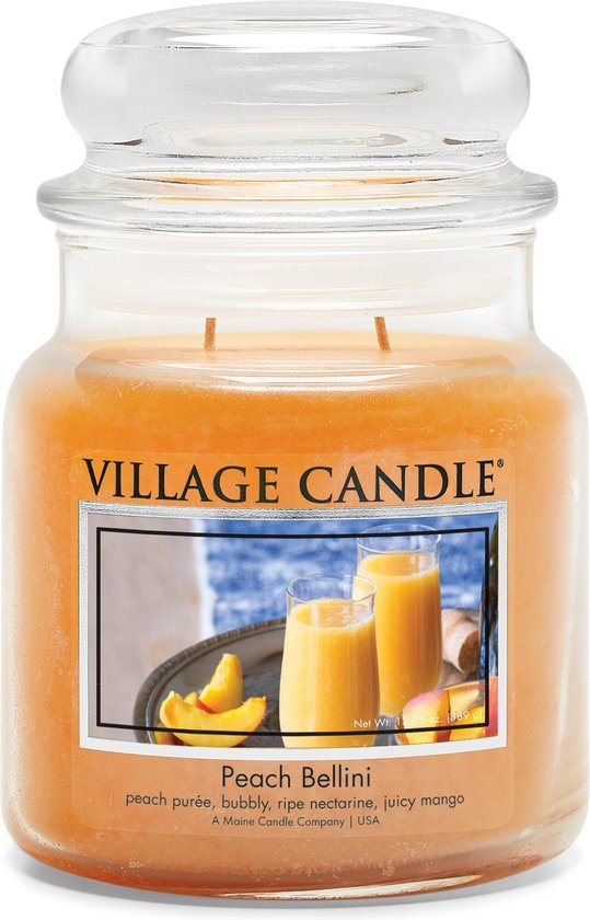 Village Candle Geurkaars - Peach Bellini Ø9,5 x 11 cm Wax Oranje