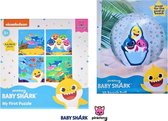 Baby Shark - Puzzel - 4 puzzels - Set - Met Strandbal - Vanaf 2 jaar