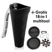 TrueLogic Alpha notenkraker zwart - inclusief 18-in-1 multitool - Notenkraker met opvangreservoir - Walnotenkraker - Amandelkraker - Hazelnotenkraker - Nutcracker
