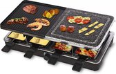 Royal Swiss - Raclette grill & stone  8 personen - Grillplaat met antiaanbaklaag - Gourmetstel - Steengrill
