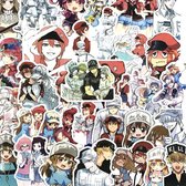 Mix van  50st Unieke Cells at Work Anime Cartoon Stickers