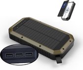 Powerbank – Draadloos Opladen – Wireless Opladen - 20000 mAh – Powerbank – Snel Laden – Powerbank op Zonne Energie – Draadloze Oplader - 3x USB - Met Zaklamp – Waterdicht - Stofdicht – Mobiel