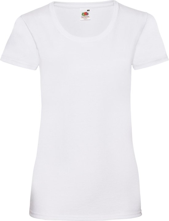 Fruit of the Loom Dames/vrouwen Lady-Fit Valueweight Short Sleeve T-Shirt (Pak van 5) (Wit)