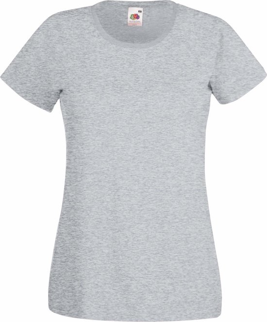 Fruit of the Loom Dames/vrouwen Lady-Fit Valueweight Short Sleeve T-Shirt (Pak van 5) (Heide Grijs)
