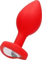 Diamond Heart Butt Plug - Large - Red - Butt Plugs & Anal Dildos - Ouch Silicone Butt Plug