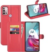 Motorola Moto G30 / G20 / G10 hoesje - MobyDefend Kunstleren Wallet Book Case - Rood - GSM Hoesje - Telefoonhoesje Geschikt Voor: Motorola Moto G30 / Moto G20 / Moto G10