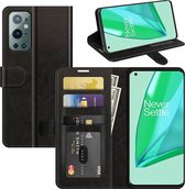 OnePlus 9 Pro hoesje - MobyDefend Wallet Book Case (Sluiting Achterkant) - Zwart - GSM Hoesje - Telefoonhoesje Geschikt Voor: OnePlus 9 Pro