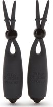 Sweet Tease Vibrating Nipple Clamps - Black - Clamps -