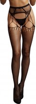 Shredded Suspender Pantyhose - Black - O/S - Maat O/S