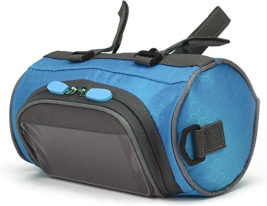 Fietstas stuurtas met smartphone houder - waterdicht - Fiets tas stuur - Smartphone houder fiets - T/M 6.2 inch - blauw van Lifebee — afbeelding 3