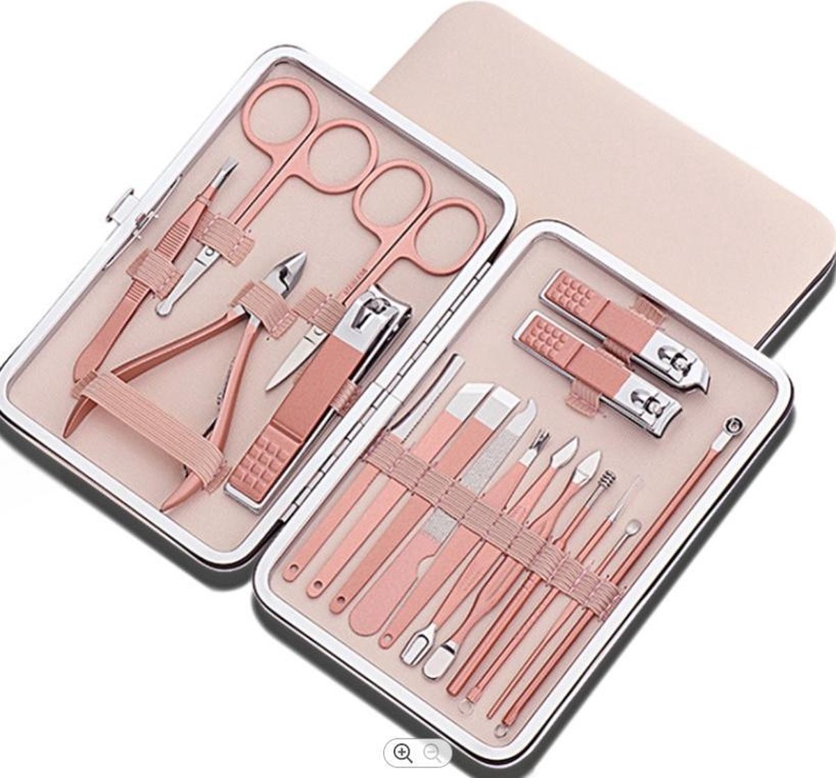 Pulver Luxe Manicureset Pedicureset met Lederen Opbergetui 19 Delig Pedicure Set Manicure Set Manicure Sets Pedicure Sets Verzorging Roze