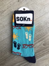 SOKn. trendy sokken "ZOMER !" maat 35-41  (Ook leuk om kado te geven !)