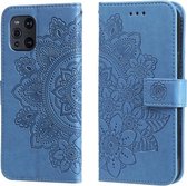 Voor OPPO Find X3 Pro / Find X3 7-bloemblaadje Bloemen Embossingpatroon Horizontale Flip PU-lederen hoes met houder & kaartsleuven & portemonnee & fotolijst (blauw)