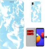 Voor Samsung Galaxy A01 Core Cloud Fog Patroon Horizontale Flip Lederen Case met Houder & Kaartsleuf & Portemonnee (Hemelsblauw)